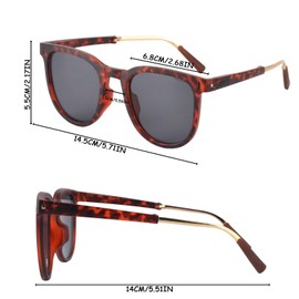 AYNKH Pack of 2 Women's Sunglasses with Cat Eyes, UV400 UV Protection, Polarised Lenses, Ideal for Outdoor Activities and Fashion Accessories, Black, Brown