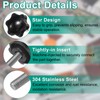 sourcing map 8pcs Star Clamping Knobs with Nuts Washers, M6