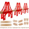 OrgMemory Railway Set, 3 Pieces Hanging Bridge, Wooden Train Railway