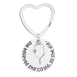 Pickleball Gift for Women, Pickleball Keychain, Womens Pickleball Gift, She Believed She Could Pickleball Jewelry, Pickleball Player Gift