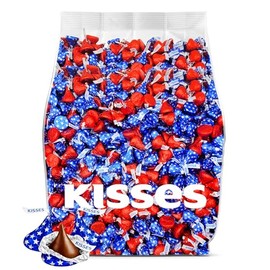 Kisses 4th of July Candy Bulk 2lb – Milk Chocolate Patriotic Candy Individually Wrapped – Independence Day Chocolate for July 4th Celebrations & Party Favors – 2 Pounds