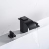 sumerain Black Waterfall Tub Faucet Deck Mount 3 Hole Widespread