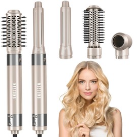5 in 1 Hair Air Styler - Rotating Hair Dryer Brush 110000 RPM for Fast Drying & Hot-Air Automatic Wrap for Curling, Frizz-Free Blow Dryer Brush for Straightening Volumizing No Heat Damage