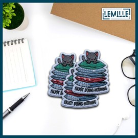 LEMILLE Parche de almohadas para gatos, tamaño de 3 pulgadas, parches para coser lindos para gatos, parches de tela de bordado para ropa, jeans, mochilas, sombreros, parches para planchar para ropa,