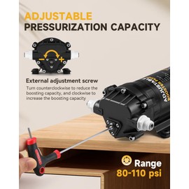 Hanchen Booster Pump Kit for RO Reverse Osmosis Water Filtration System 100 GPD, Quick-Connection Design, High Pressure Switch Dry-Running Protection