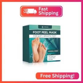 DERMORA Foot Peel Mask - 2 Pack of Regular Size Skin Exfoliating Foot Masks for
