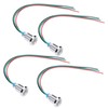 4 Sets PreWired Round LEDs Waterproof 2Color Indicator Light Common