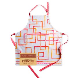 Maison d'Hermine 100% Cotton 1-Piece Kitchen Apron with Adjustable Neck and Middle Pocket, Long Ties for Women/Men, Spring/Summer