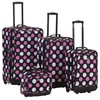 Rockland Escape 4-Piece Softside Upright Luggage Set, Telescoping Handles, Multi/Pink