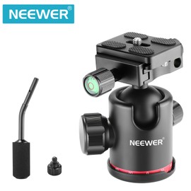 Neewer Camera Tripod Ball Head with Handle and 1/4 inch Quick Shoe Plate 360 Degree Panoramic Head for Tripod Monopod DSLR Camera Camcorder Load up to 17.6 pounds/8 kilograms
