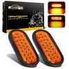Partsam 2pcs 6 inch Oval Amber LED Trailer Lights 24LED,
