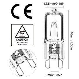 Haraqi 10 Pack G9 Halogen Bulbs 25W 230V 2800K Warm White,Clear Capsule Halogen Lamps Dimmable, No Strobe, No Flicker