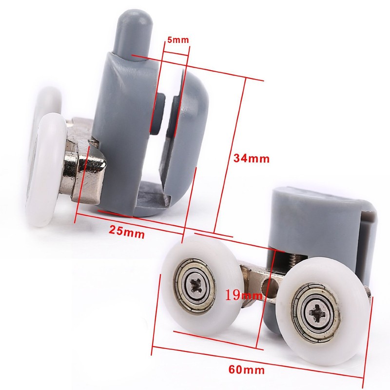 Lance Home® Double Shower Door Rollers, Sliding Door Fitting Glass