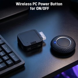 Wireless PC Power Button, Remote PC Power Switch with PCIE Receiver, ON/Off Control for Computer Motherboard (Black)