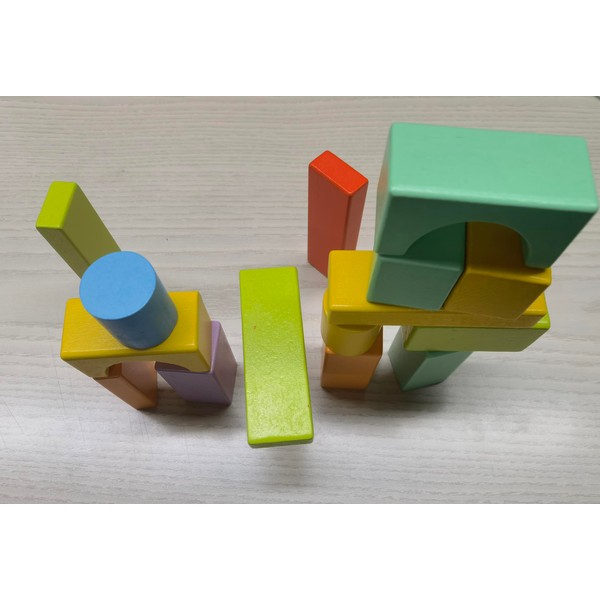VigorFun Wooden Building Blocks Set - Stacking Blocks with 10