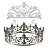 Set De 2 Coronas De Metal Cristal Rey Reina Novios