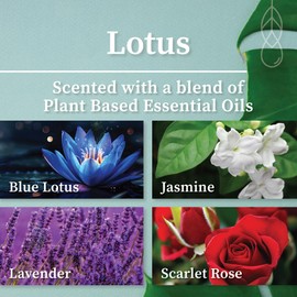 Hemlock Park Crackling Wood Wick Candle Handcrafted with Natural Coconut Wax and Essential Oils (Large 16 oz, Lotus Flower)