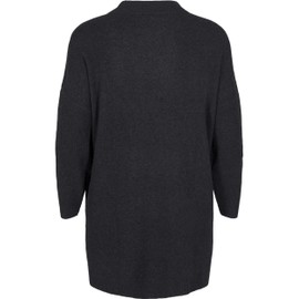 Zizzi Women's Plus Size Knitted Crew Neck Wool Blouse Size 42-56, Dark grey blend