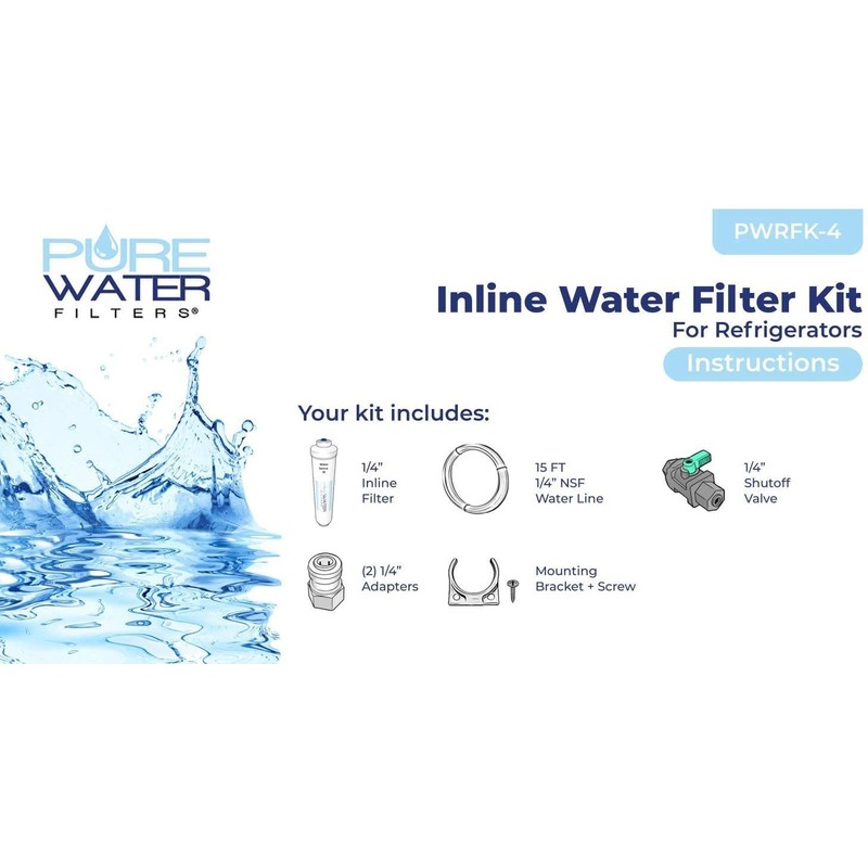 Inline Water Filter Kit for Refrigerators with Ice Makers