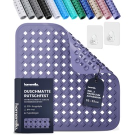 Homerella Non-Slip Shower Mat 53 x 53 cm Purple