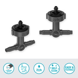 Gardena Micro-Drip System Row Dripper Pressure Regulating: Dripper for Automatic Watering System, for Plant Rows with Different Pot Heights, Easy Connection Technology (13312-20)