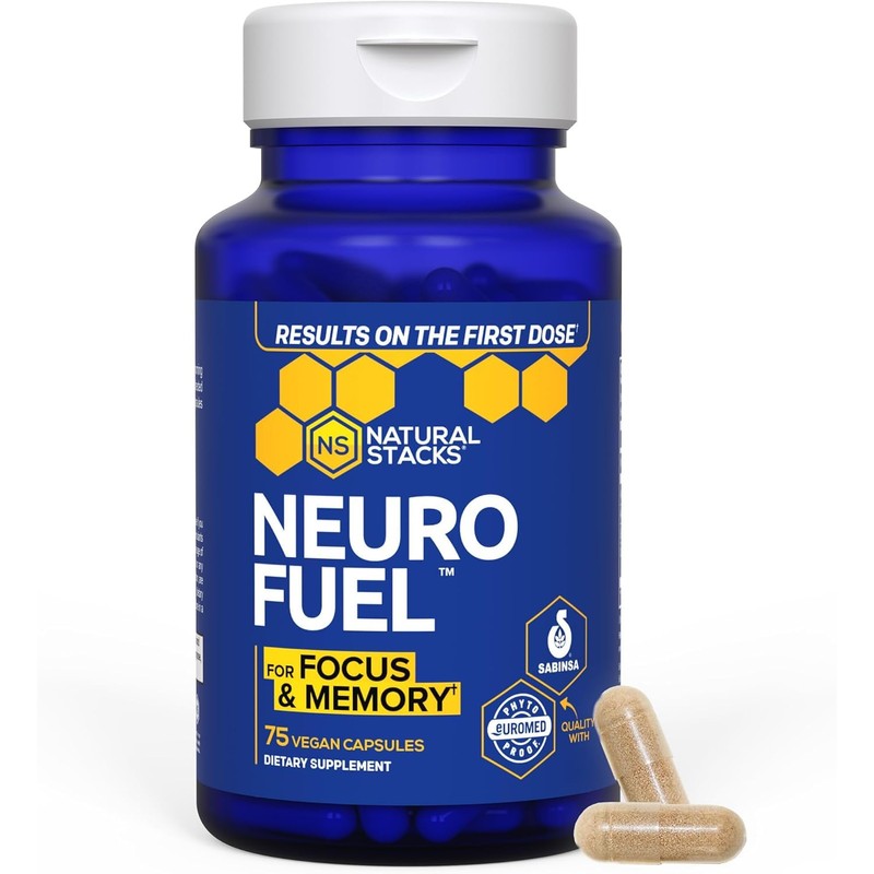 Natural Stacks- Neurofuel Suplemento Nootrópico de Apoyo Cerebral con Extracto