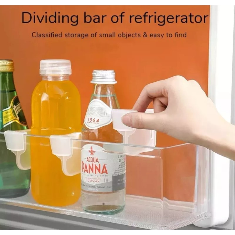 TIKA 8 Refrigerator Storage Organizer Set - Partition Board Shelf