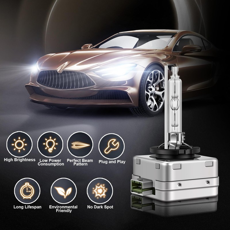 RDYCT D3S Xenon HID Headlight Bulbs 35W 6000K Bright Diamond