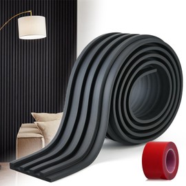 3D Acoustic Wall Panels, Flexible Slat Sound Paneling for Stylish Decor & Noise Reduction, Cuttable Fluted Textured Panel for Ceilings and Wall (9.8ft x 5.9in, Black)