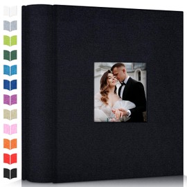 Artfeel Photo Album 4x6 with 1000 Pockets,Slip-in Picture Albums,Linen Cover Memory Book with Front Window,White Page Vertical Photo Book for Wedding,Family,Anniversare,Baby,Vacation