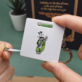 Azeeda 'Golf Bag Filled with Clubs' Keyring Tape Measure/Spirit Level Tool (KM00037905)