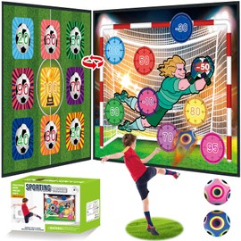 Soccer Ball Game Set 70.8"x59" - Double-Sided Toss Soccer Goal Game with 2 Balls, Indoor Outdoor Backyard Family Game, Soccer Toy Birthday for Boys and Girls Aged 3-12