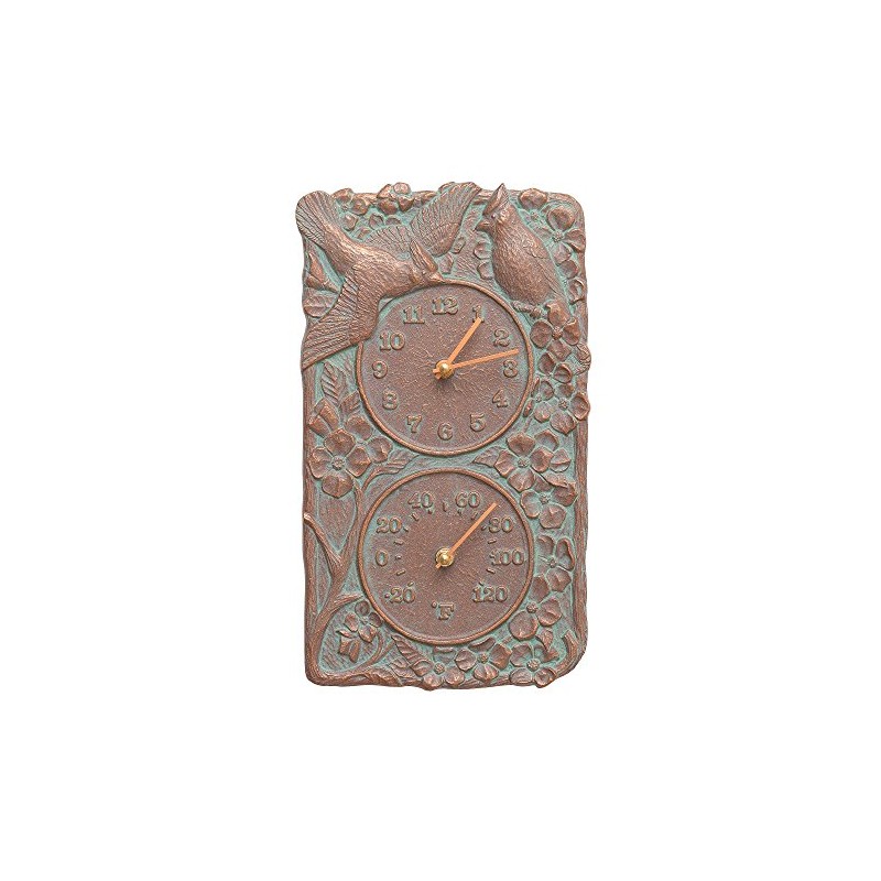 Whitehall Cardinal Outdoor Clock/Thermometer Combo 14”H x 8”W