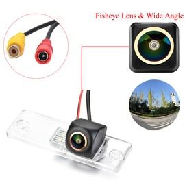 Aqkiweys AHD1080P Car Reverse Camera for Toyota 4Runner SW4/Hilux Surf Fortuner SW4 Innova, License Plate Light Replacement, Fisheye Golden Backup Cam, Night Vision, 170° Wide Angle, IP69