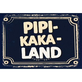 mrdeco Metal Sign 20 x 30 cm Domed Funny Pipi-Kaka Country Decorative Tin Sign