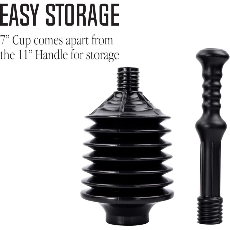 JS Jackson Supplies Professional Bellows Accordion Toilet Plunger, High Pressure