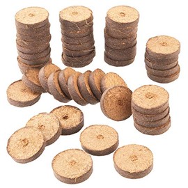 Meister Coconut swelling tablets, diameter 3.5 cm, practical set of 50 pieces, with nourishing nutrient mix, 100% peat-free from coconut, biodegradable material, coconut tablets, coconut soil,