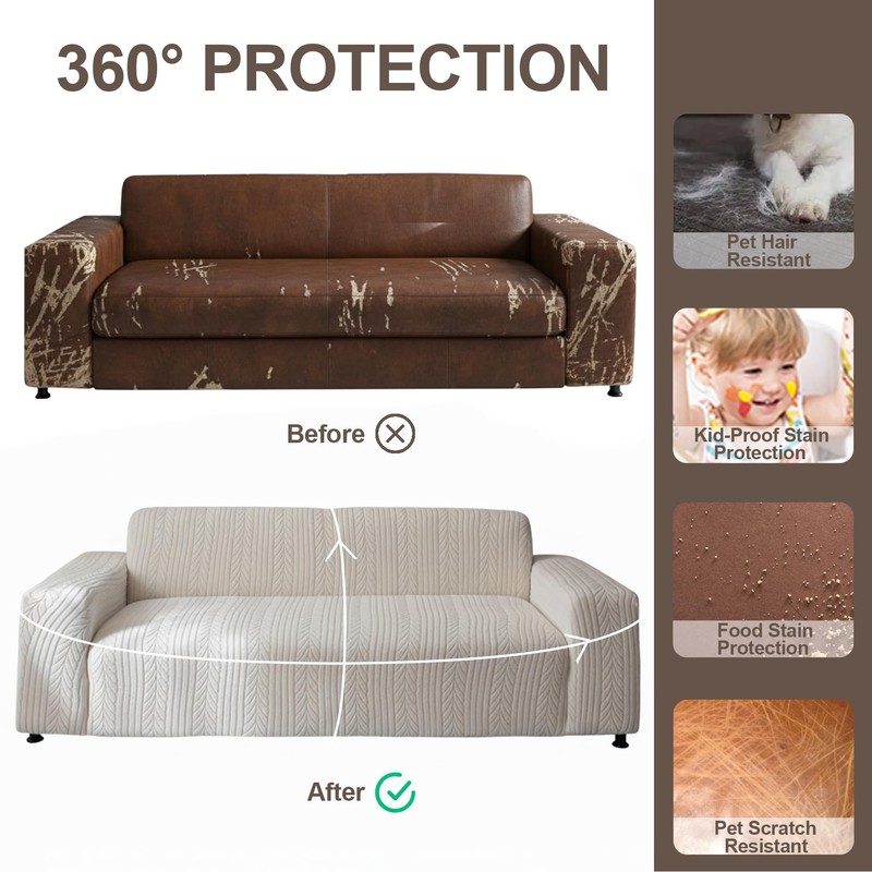 1 Piece Stretch Sofa Cover Washable for 4 Seater Oversized