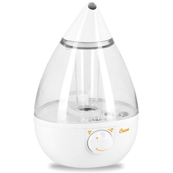 Crane Drop Ultrasonic Cool Mist Humidifier 3.75L - White/Clear - Discontinued Product