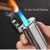 NIVEK Cigar Lighter, Triple Jet Flame Butane Torch Lighters, Refillable