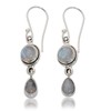 NOVICA Artisan Handmade Moonstone Dangle Earrings Sterling Silver India White