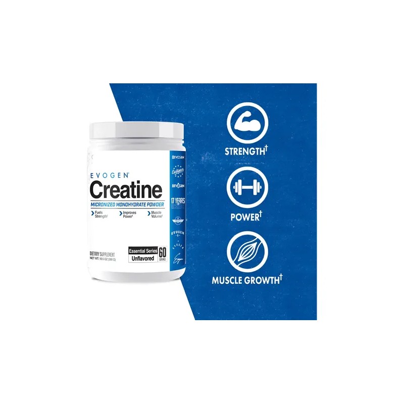 Evogen Creatina 300 Grs 60 Serv Sabor Sin Sabor
