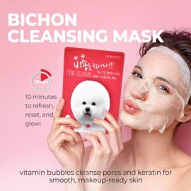 KSBC Pioom Bichon Bubble Cleansing Mask, foaming facial mask, Pore Deep Cleansing, Gentle Face cleansing mask, Pack of 10,