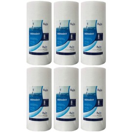 IPW Industries Inc. Whole House Sediment Water Filter - 20 Micron Sediment Filter - Full Flow Filter Compatible with Pelican and Other 10" x 4.5" Filtration Systems (6 Pack of Filters)