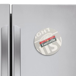 Unbranded Evansville Retro Travel Tin Sign | 4'' X 4'' Round Decorative Magnet