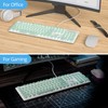 iRoboosta Quiet Keyboard Wired Membrane Keyboard Green, Full Size 104