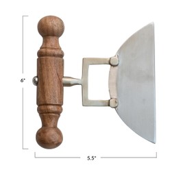 Creative Co-Op, Natural Stainless Steel Cheese Knife with Wood Handle, 6" L