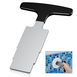 POOLHOUR Upgrade Pool Plug Removal Tool with Handle Grip, Durable Metal Eyeball Removal Tool for Above Ground and In-Ground Pool Spa Jets and Inlet Accessories (Black)