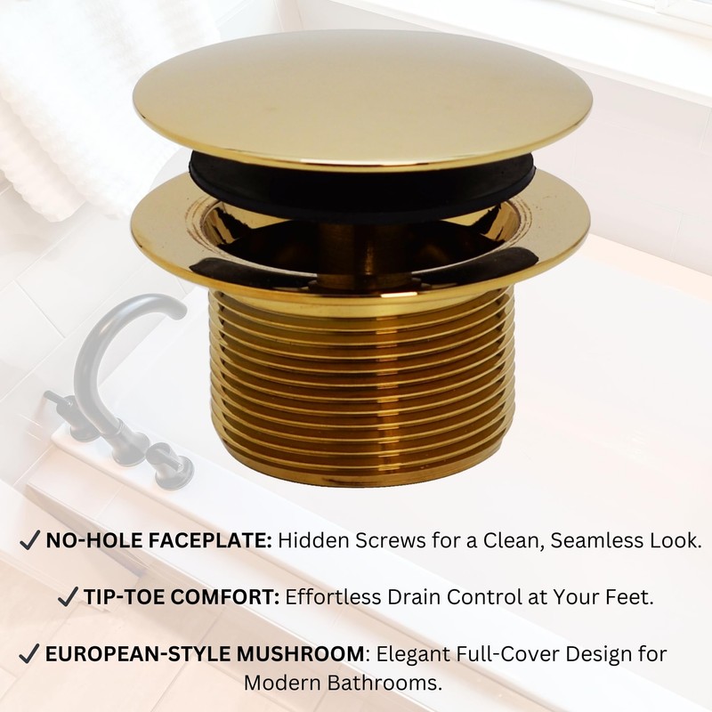 Westbrass Mushroom Tip-Toe Tub Trim Set with Floating Faceplate, Polished