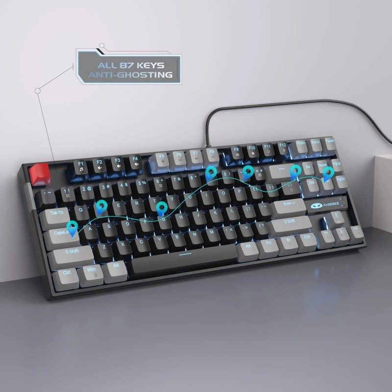 Magegee Mk Star Mechanical Keyboard Black Grey Red Switch Rgb